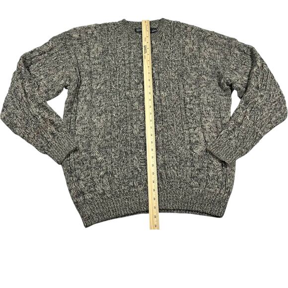 Vintage 90s Structure Women's Gray Crewneck Sweater Cable Knit Chunky - Large - Picture 3 of 7